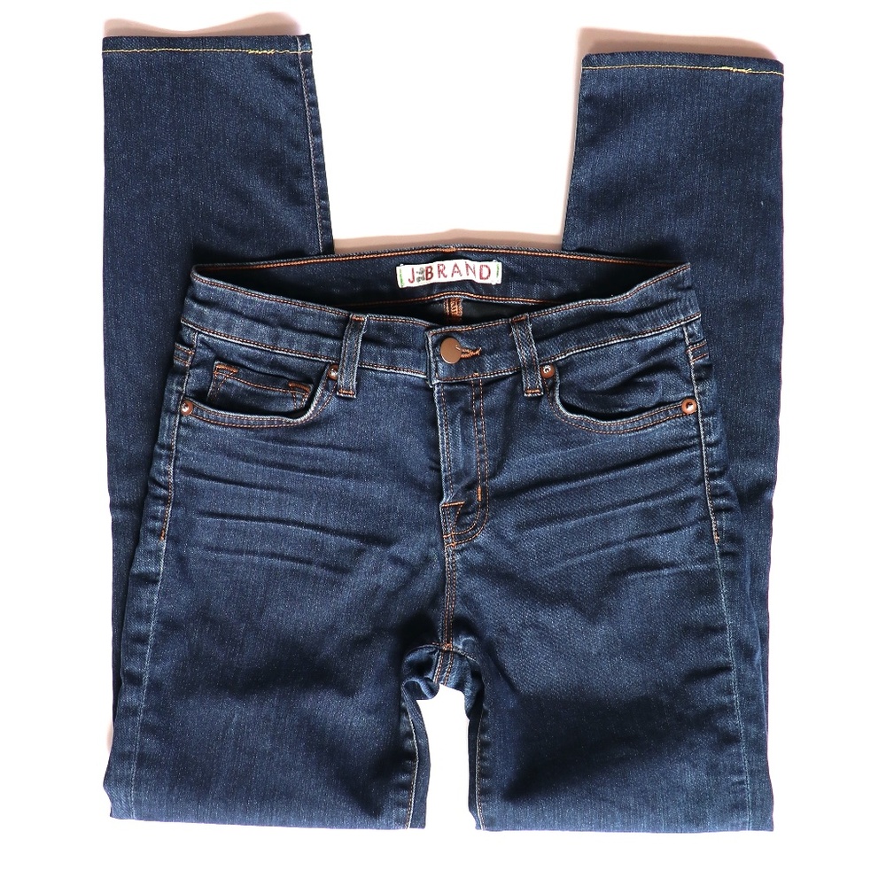 Mid-rise "Skinny Leg" blue jeans enzyme wash
